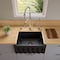 Alfi Brand 24" Black Matte Reversible Smooth / Fluted Single Bowl Fireclay Farm Sink AB2418HS-BM - alternate 5
